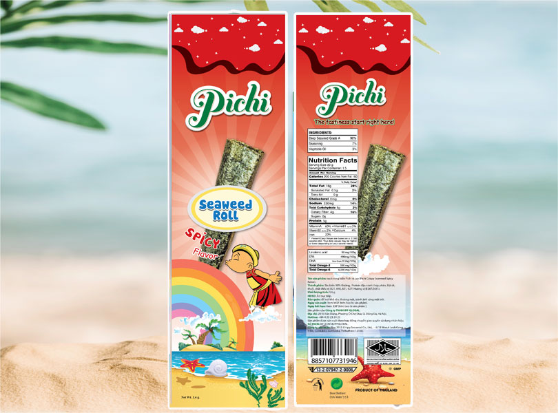 Snack rong biển cuộn giòn vị cay