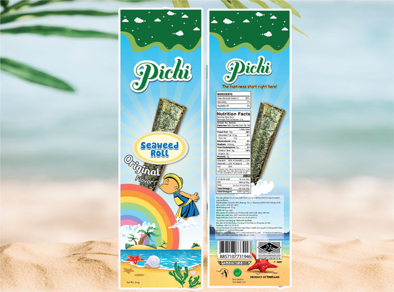 Snack rong biển cuộn giòn vị mùi tạt