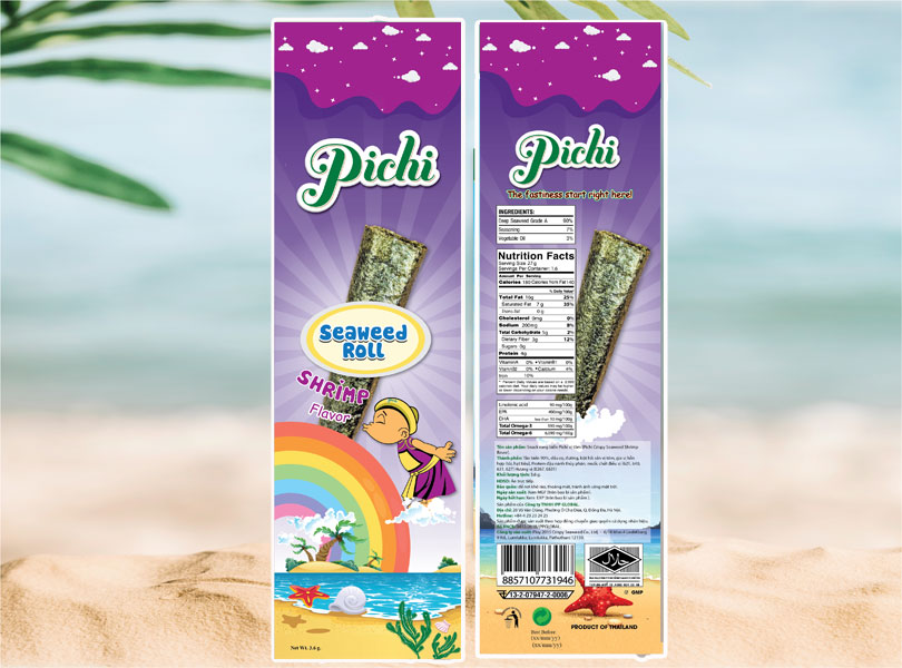Snack rong biển cuộn giòn vị tôm