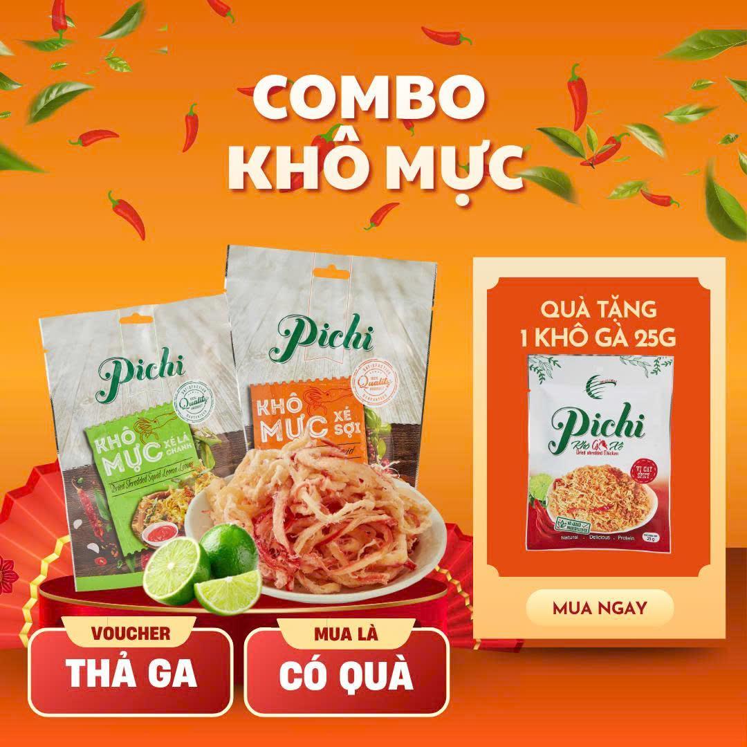 [KOC] Combo 2 Khô mực PICHI CHÍNH HÃNG đảm bảo AN TOÀN VSTP siêu ngon hảo hạng 50g