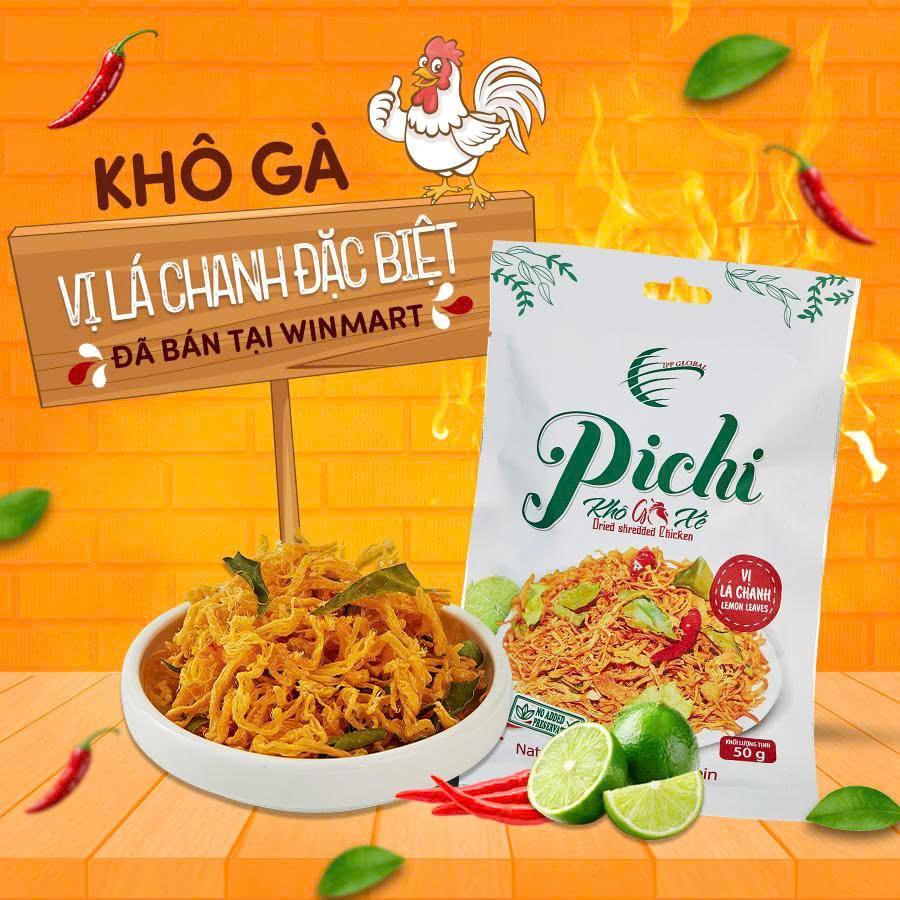 [ KOC ] Combo 2 Khô Gà Pichi CHÍNH HÃNG chứng nhận AN TOÀN VSTP Vị Truyền Thống-Vị Lá Chanh Ăn Vặt 50G