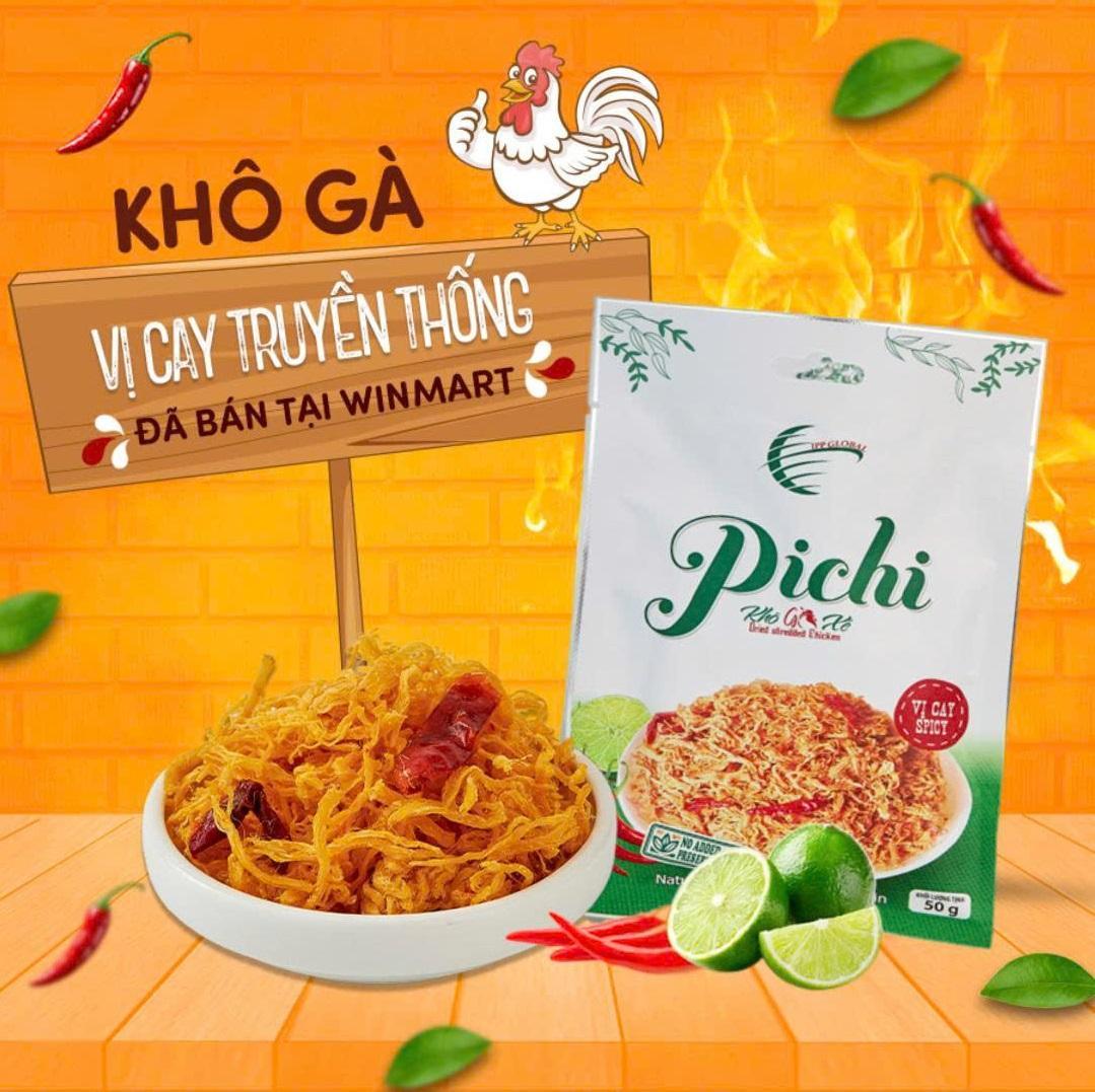[Combo Mix Khuyến Mãi  ] Khô gà Pichi Vị Cay Truyền Thống 50g + Khô mực xé lá chanh 50g + Khô bò miếng 50g-Giòn Ngon - Đậm Vị - An toàn vệ sinh thực phẩm